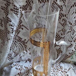 Vintage MCM Martini Pitcher With Glass Stirrer Culver Antigua